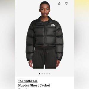 The North Face Women's Black Cropped Nuptse Puffer Jacket